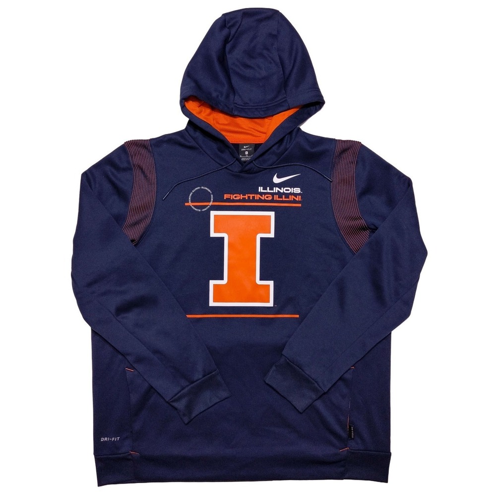 NIKE Illinois Fighting Ilini Pullover Hoodie Jacket Blue Men's XL